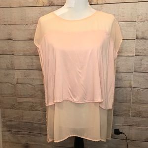 Zara knit tunic top light pink